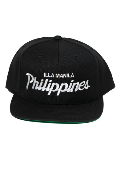 Philippines Script Snapback Hat - Black