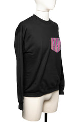 Natibo Pocket Crew Unisex Sweatshirt - Black