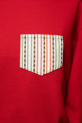 Natibo Pocket Crew Unisex Sweatshirt - Red