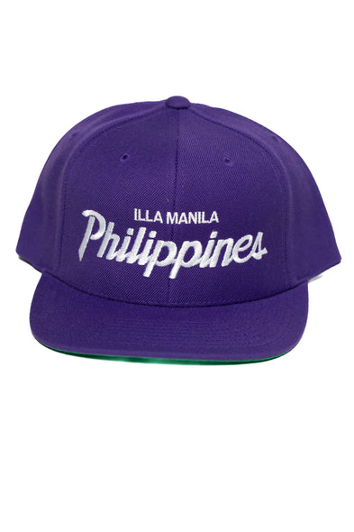Philippines Script Snapback Hat - Purple