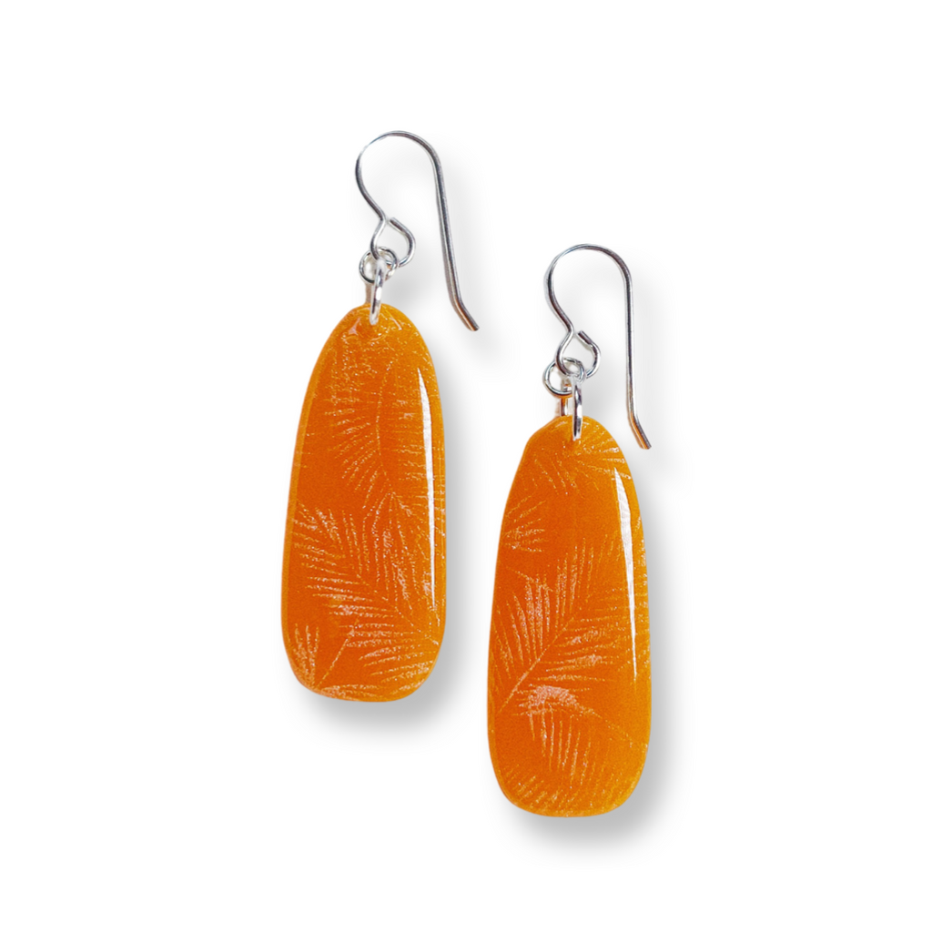 Tangerine Palm Drop Earrings